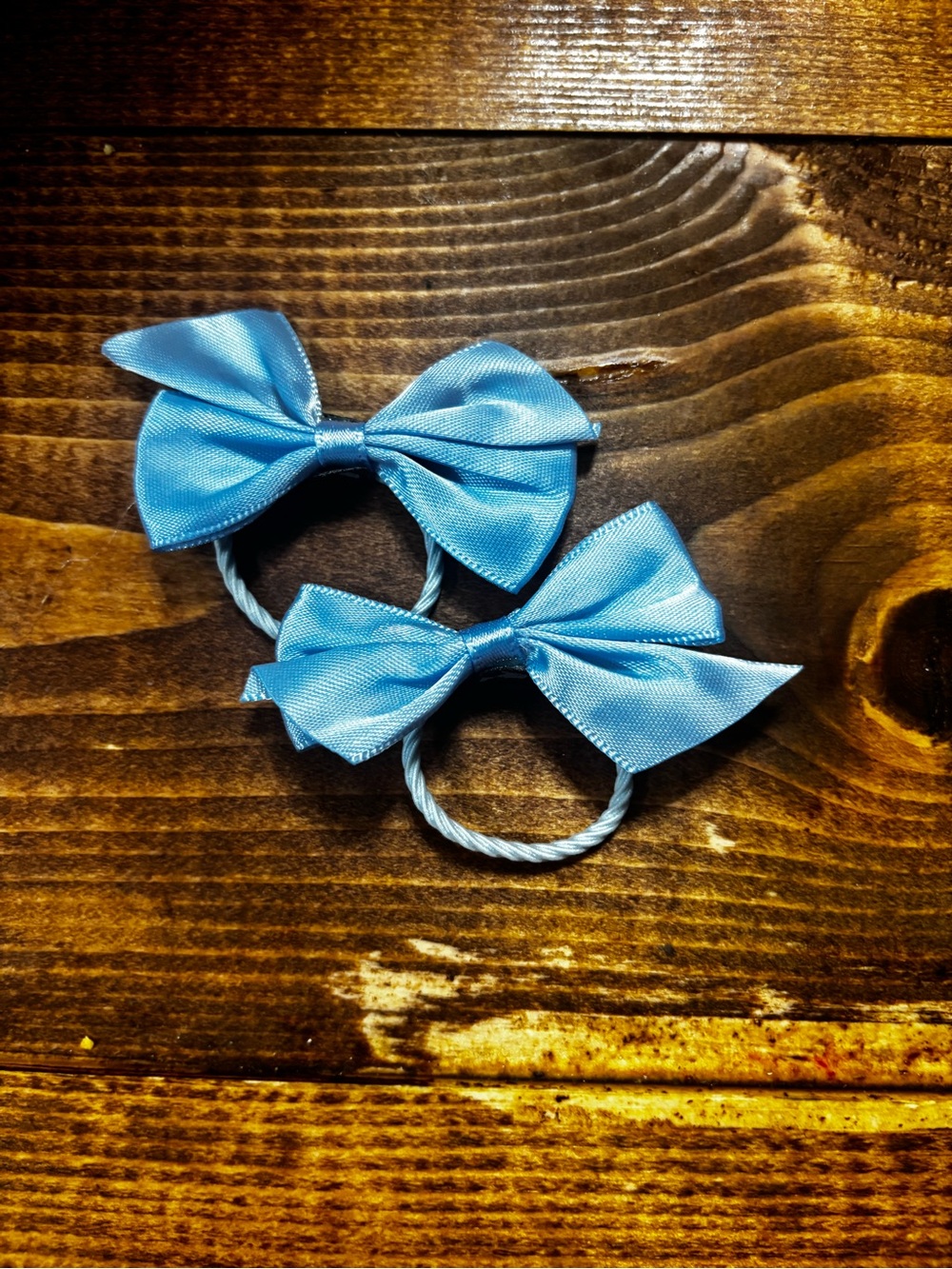 Blue Bow Hair Ties for Kids - Pack of 2